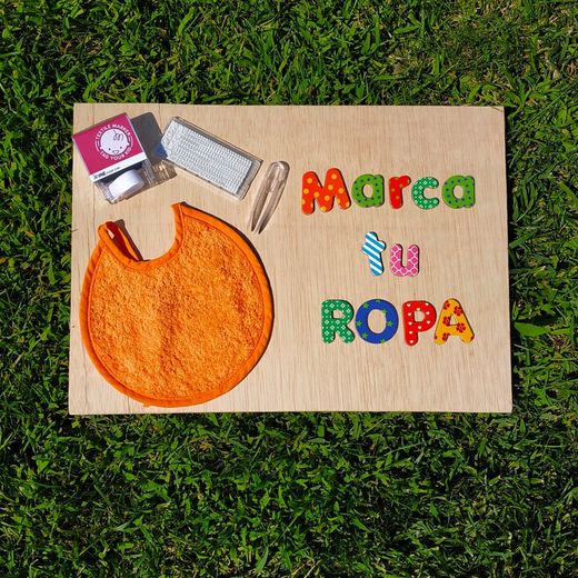 Sello MINE stamp  marcador de ropa   SIN  planchar   SIN  coser!