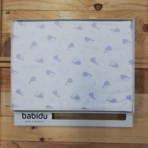 Berceuse 100% coton gris baleine 4088 babidu