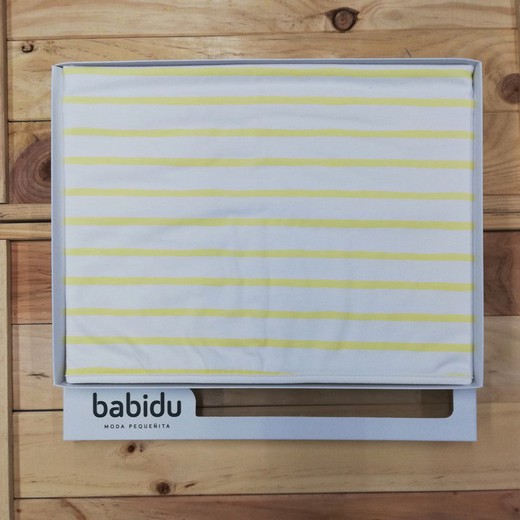 Arrullo mantita de bebe  rayas amarillo  4009   babibu