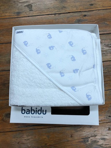 Baby bath cape with hood elephants 815 babidu