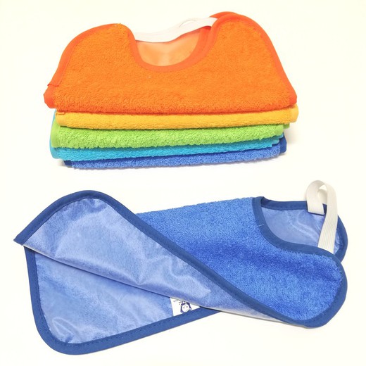 Pack of 10 units of terry cloth bibs with rubber nursery 3319