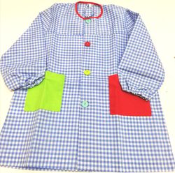 School robe with gingham buttons 5555