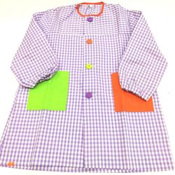 School robe with gingham buttons 5555