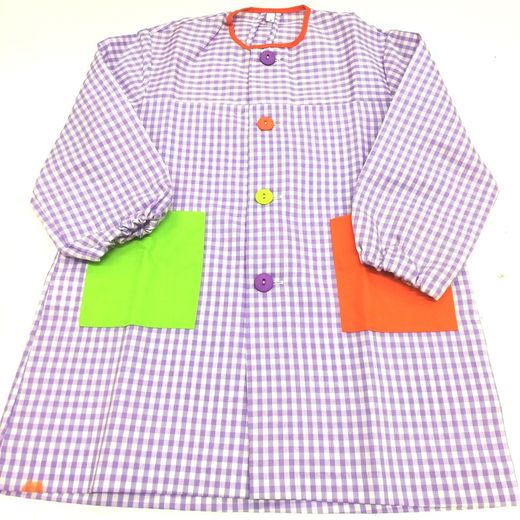 School robe with gingham buttons 5555
