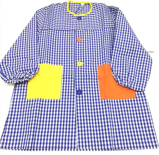 School robe with gingham buttons 5555