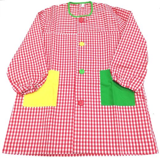 School robe with gingham buttons 5555