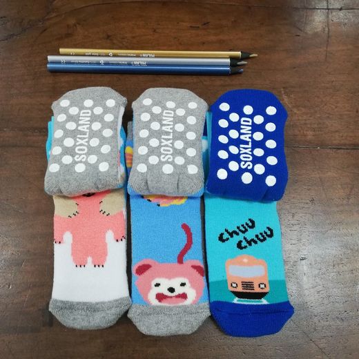 Calcetines antideslizantes niños 3 pares algodón 8063 soxland