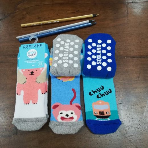 Calcetines antideslizantes niños 3 pares algodón 8063 soxland