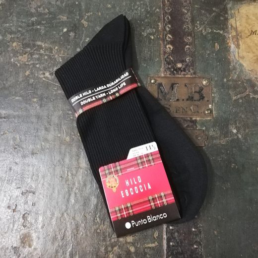 Men's socks double Scottish thread 13407-10 white stitch