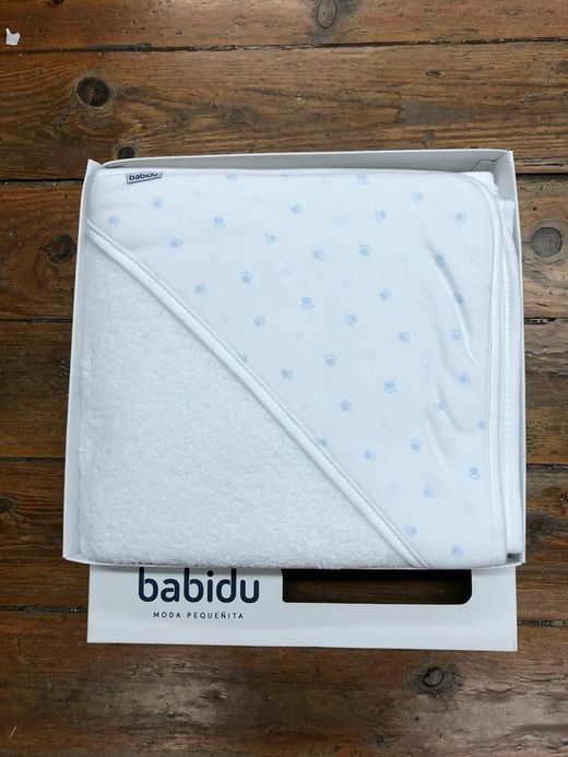 Bath cape with hood prints 816 light blue babidu