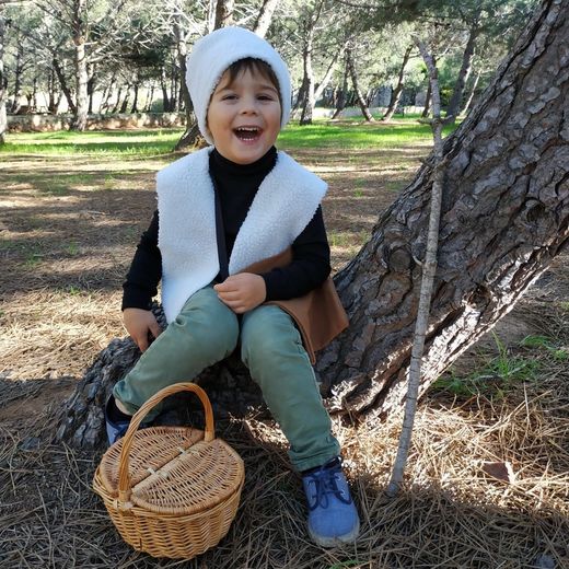Disfraz de pastor infantil con gorro de borreguillo 4 piezas