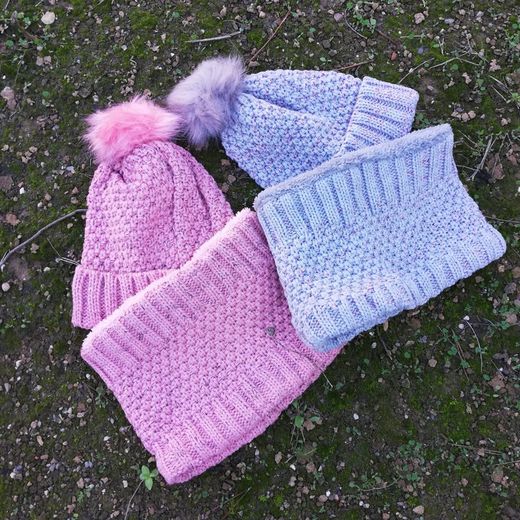 Gorro con borla y cuello niña 104682