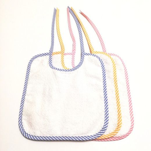 Pack 12 baberos de rizo con tira 23x26 cm 8001