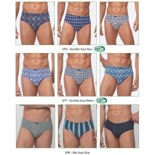 Pack 3 slips semicortos cerrado 100% algodón A0080 Abanderado