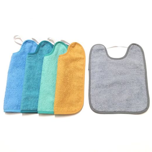 Pack 5 baberos guarderia de rizo impermeable 222 cucutbcn