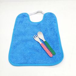 Pack 4 baberos de toalla con goma y impermeable 25x30 cm 77777