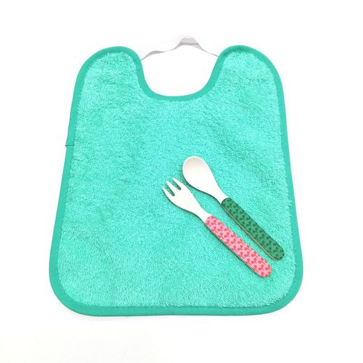Pack 4 baberos de toalla con goma y impermeable 25x30 cm 77777