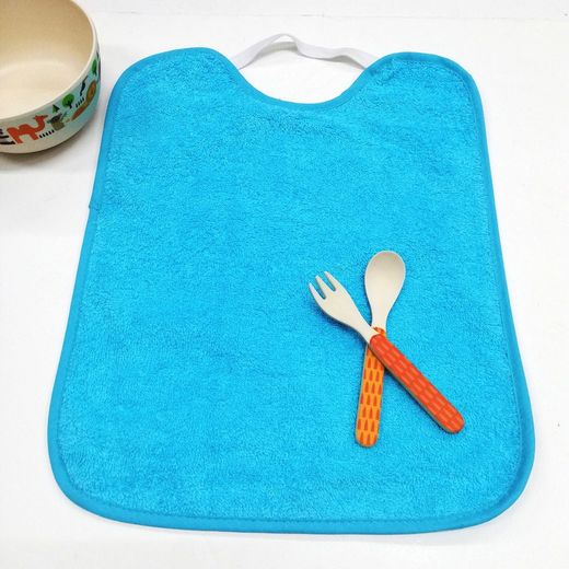Pack 6 baberos de rizo con goma y impermeable 30x40 cm 104190