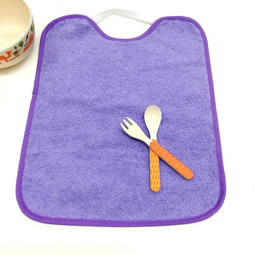 Pack 6 baberos de rizo con goma y impermeable 30x40 cm 104190