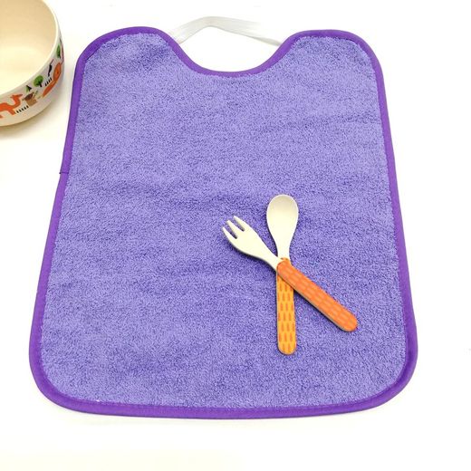 Pack 6 baberos de rizo con goma y impermeable 30x40 cm 104190