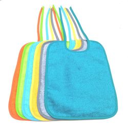 Pack 6 baberos de rizo con tira y plastificado 25x30 cm 104191