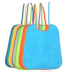 Pack 6 baberos de rizo con tira y plastificado 25x30 cm 104191