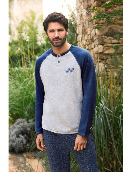 Pijama manga larga  ajedrez  hombre  algodón  H34592  promise L