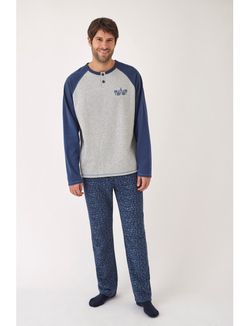 Pijama manga larga  ajedrez  hombre  algodón  H34592  promise