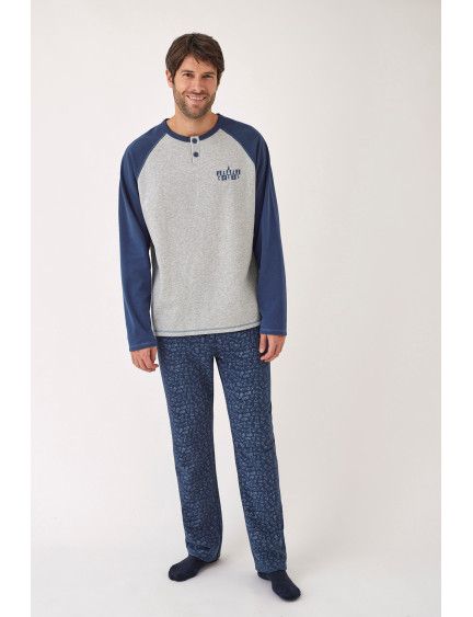 Pijama manga larga  ajedrez  hombre  algodón  H34592  promise