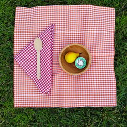 Unisex school napkin gingham fabric 40x40 cm art.75