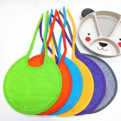 Pack 6 baberos de rizo con tira y impermeable 19x20 cm 98106