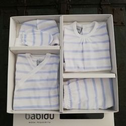 Birth pack 509 light blue stripes fine cotton babidu